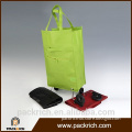 2015 New products non woven folding shopping bag with 2 wheels vegetable shopping trolley bag